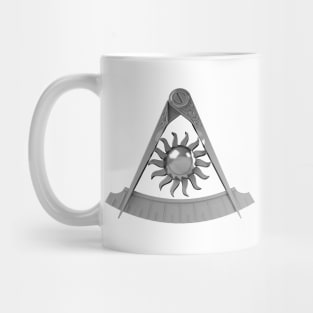 Past Master Silver Emblem Jewel Masonic Freemason Mug